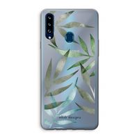 Tropical watercolor leaves: Samsung Galaxy A20s Transparant Hoesje
