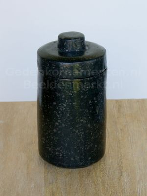 Urn Zwart, middel, h. 15 cm