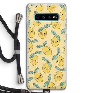 Citroenen: Samsung Galaxy S10 Plus Transparant Hoesje met koord