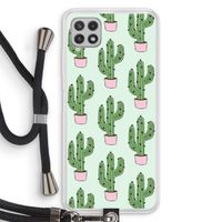 Cactus Lover: Samsung Galaxy A22 4G Transparant Hoesje met koord