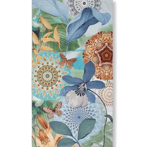 HIP Zephir Strandlaken 100x180 cm - Mandala's & Bladeren - Kleurrijk & Zacht Katoen Velours - Sneldrogend & Absorberend