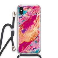 Pastel Echoes: iPhone X Transparant Hoesje met koord