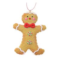 Kersthanger/ornament -gingerbread peperkoek mannetje -1x st- kunststof - 11 cm