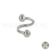 Twister 1.6 mm chirurgisch staal kristal AB Twister 1.6 mm chirurgisch staal kristal AB