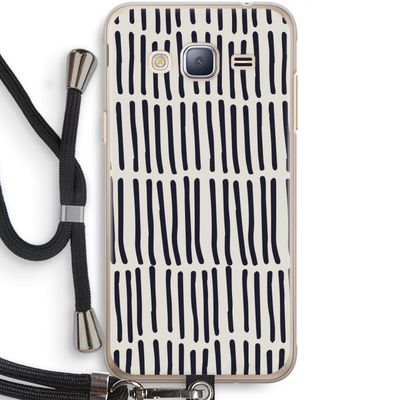 Moroccan stripes: Samsung Galaxy J3 (2016) Transparant Hoesje met koord