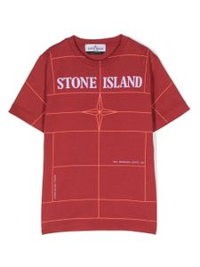 Stone Island Junior sweat à carreaux - Rouge