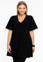 Yoek Tuniek wide bottom party | Zwart | Maat 50/52 Yoek Tuniek wide bottom party | Zwart | Maat 50/52