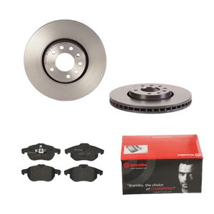 Remmenset, remschijf BREMBO, Remschijftype: Binnen geventileerd, Inbouwplaats: Vooras, u.a. für Cadillac, Saab, Opel, Vauxhall