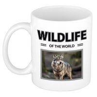 Foto mok Wolf mok / beker - wildlife of the world cadeau Wolven liefhebber - feest mokken - thumbnail