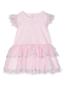 Stella McCartney Kids robe en tulle à pois - Rose