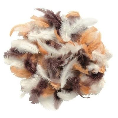 Decoratie sierveren bruin tinten - 3x zakjes - 10 gr - Sierveren/veertjes - Hobby en knutsel materia