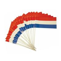 Feest zwaaivlaggetje - 50x - Nederlandse vlag - 20 x 30 cm - kunststof - handvlaggetjes - Holland
