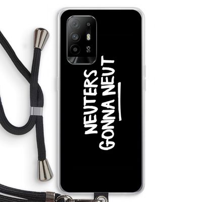 Neuters (zwart): Oppo A95 5G Transparant Hoesje met koord