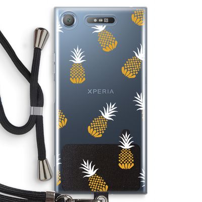 Ananasjes: Sony Xperia XZ1 Transparant Hoesje met koord