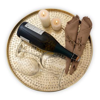 Levi - Deko Tablett - zilver of goud - aluminium - ø 40 cm