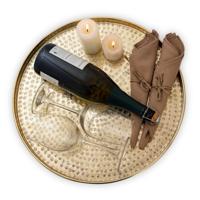 Levi - Deko Tablett - zilver of goud - aluminium - ø 40 cm