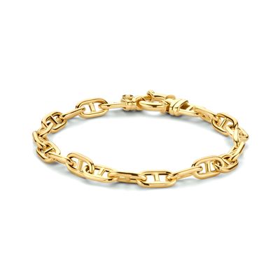Armband Ankerschakel ronde buis geelgoud 5,8 mm 19 cm
