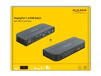 Delock 11482 DisplayPort 1.4 KVM-switch 8K 30 Hz met USB 3.0 en audio - thumbnail