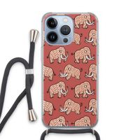 Mammoet: iPhone 13 Pro Transparant Hoesje met koord