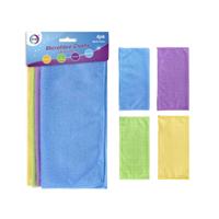 Microvezel doekjes - 4x stuks - kleuren mix - schoonmaak doekjes - 23 x 23 cm