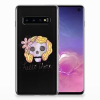 Silicone Back Case Samsung Galaxy S10 Boho Skull