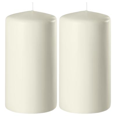 Enlightening Candles Cilinder/stompkaars - 2x - ivoor wit - D6 x H8 cm - 27 branduur Enlightening Candles Cilinder/stompkaars - 2x - ivoor wit - D6 x H8 cm - 27 branduur