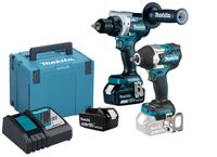 Makita DLX2453TJ Combiset - DDF486 Accu Klopboormachine + DTW700 Slagmoersleutel | 18v 5.0Ah Li-ion DLX2453TJ