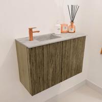 Toiletmeubel Mondiaz Joya Dlux | 60 cm | Meubelkleur Dusk | Faye wastafel Glace Wasbak Links | 1 kraangat