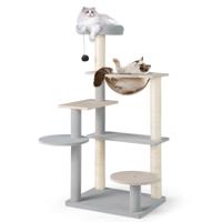 Moderne Krabpaal 113 cm Multi-Level Kattentoren Verwijderbare Gewatteerde Zitstok Sisal Krabpalen Springplatformen Hangende Bal
