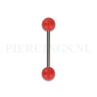 Tongpiercing acryl bordeaux rood