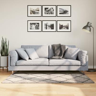 VidaXL Vloerkleed pamplona shaggy hoogpolig 80x150 cm beige antraciet