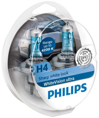 Philips Lamp h4 12v kit white visors. ult