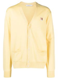 Maison Kitsuné cardigan à patch Fox Head - Jaune