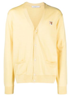 Maison Kitsuné cardigan à patch Fox Head - Jaune