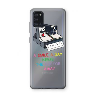Smile: Samsung Galaxy A21s Transparant Hoesje