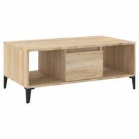 vidaXL Salontafel 90x50x36,5 cm bewerkt hout sonoma eikenkleurig - thumbnail