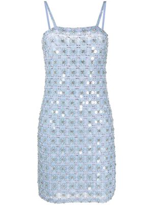 P.A.R.O.S.H. robe courte Ginny ornée de sequins - Bleu