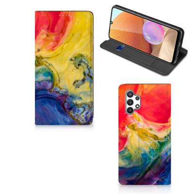 Bookcase Samsung Galaxy A32 4G | A32 5G Enterprise Editie Watercolor Dark Bookcase Samsung Galaxy A32 4G | A32 5G Enterprise Editie Watercolor Dark