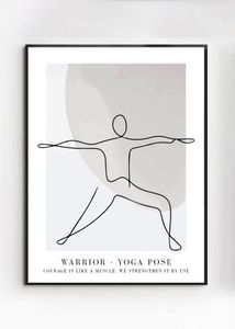 Poster Warrior – Gedrukt papier – Beige, Zwart, Wit & Grijs – 30×40 cm