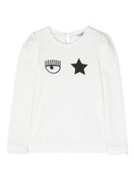 Chiara Ferragni Kids sweat à patch logo - Blanc - thumbnail