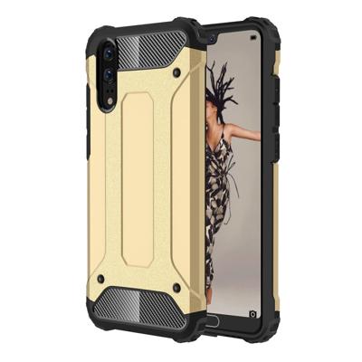 Voor Huawei P20 Cover Full-body ruige TPU + PC combinatie back cover (goud)