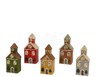 Kersthuisje LED 17,8cm Assorti 1st