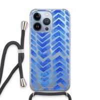 Blauwe pijlen: iPhone 13 Pro Transparant Hoesje met koord