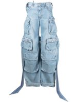 The Attico wide-leg cargo jeans - Bleu