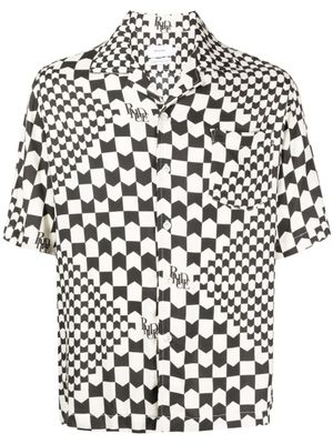 RHUDE chemise bicolore à imprimé géométrique - Noir