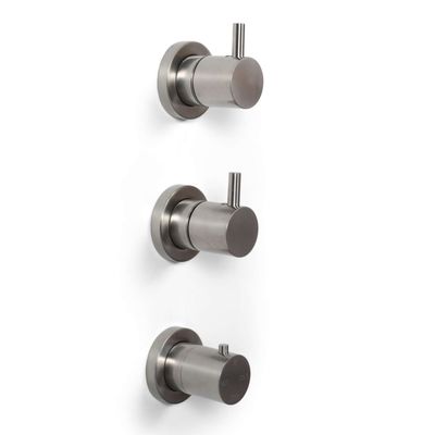 Inbouw Douchekraan Bongio Squandra Thermostatisch met 2 Stopkranen en Installatiebrug RVS Bongio