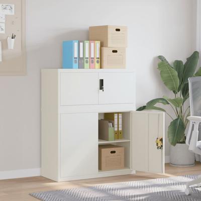 Archiefkast 90x40x110 cm staal wit