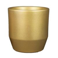 Bela Arte Bloempot/plantenpot - keramiek - goud glans - D13/H13 cm   -