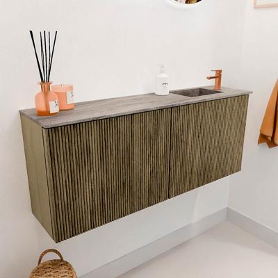 Toiletmeubel Mondiaz Joya Dlux | 100 cm | Meubelkleur Dusk | Faye wastafel Oza Wasbak Rechts | 1 kraangat