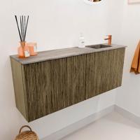 Toiletmeubel Mondiaz Joya Dlux | 100 cm | Meubelkleur Dusk | Faye wastafel Oza Wasbak Rechts | 1 kraangat